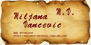 Miljana Vančević vizit kartica
